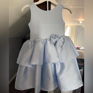H&M Light Blue Sleeveless Girls' Party Dress with Rosette